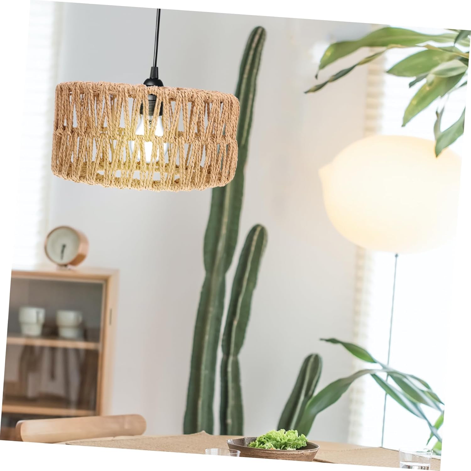 Handmade Straw Rope Lampshade Small Ceiling Light Cover Woven Pendant Lamp Shade for Home and Bar Decoration