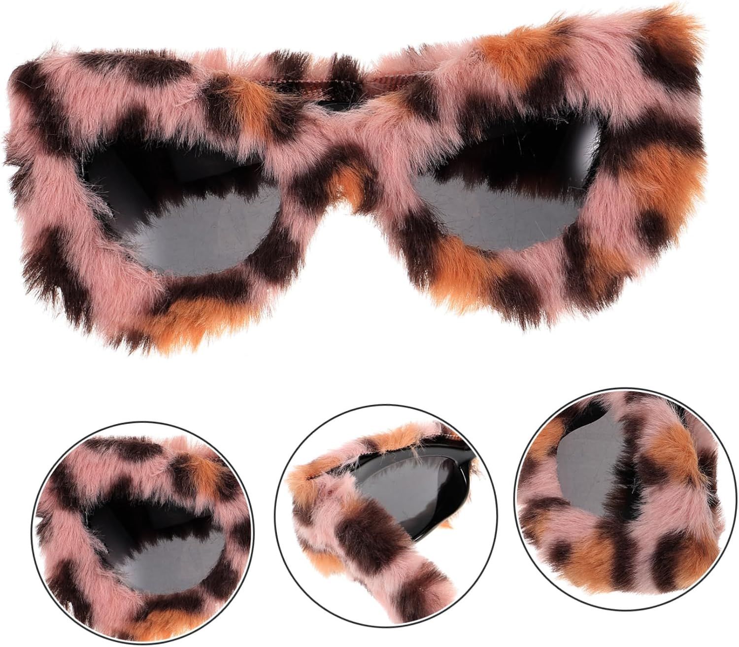 VALICLUD Furry Cat Eye Party Sunglasses for Women Novelty Eyewear Fashionable Costume Accessory Charming Design for Adult Ladies