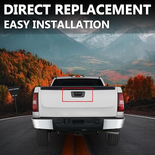 Miniatura 4 de PIT66 Bisel de manija de puerta trasera negra compatible con Chevy Silverado/GMC Sierra GM1916107 2007 2008 2009 2010 2011 2012 2013 2014