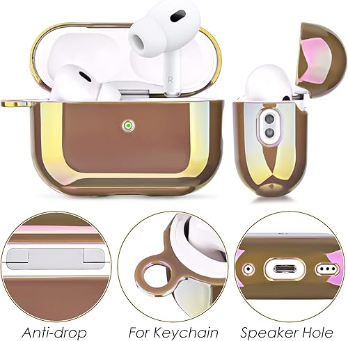 Miniatura 2 de VISOOM Funda para Airpods Pro de 2 generación  Airpods Pro 2 fundas con cordón para mujer, funda protectora de policarbonato duro para iPod Pro 2,