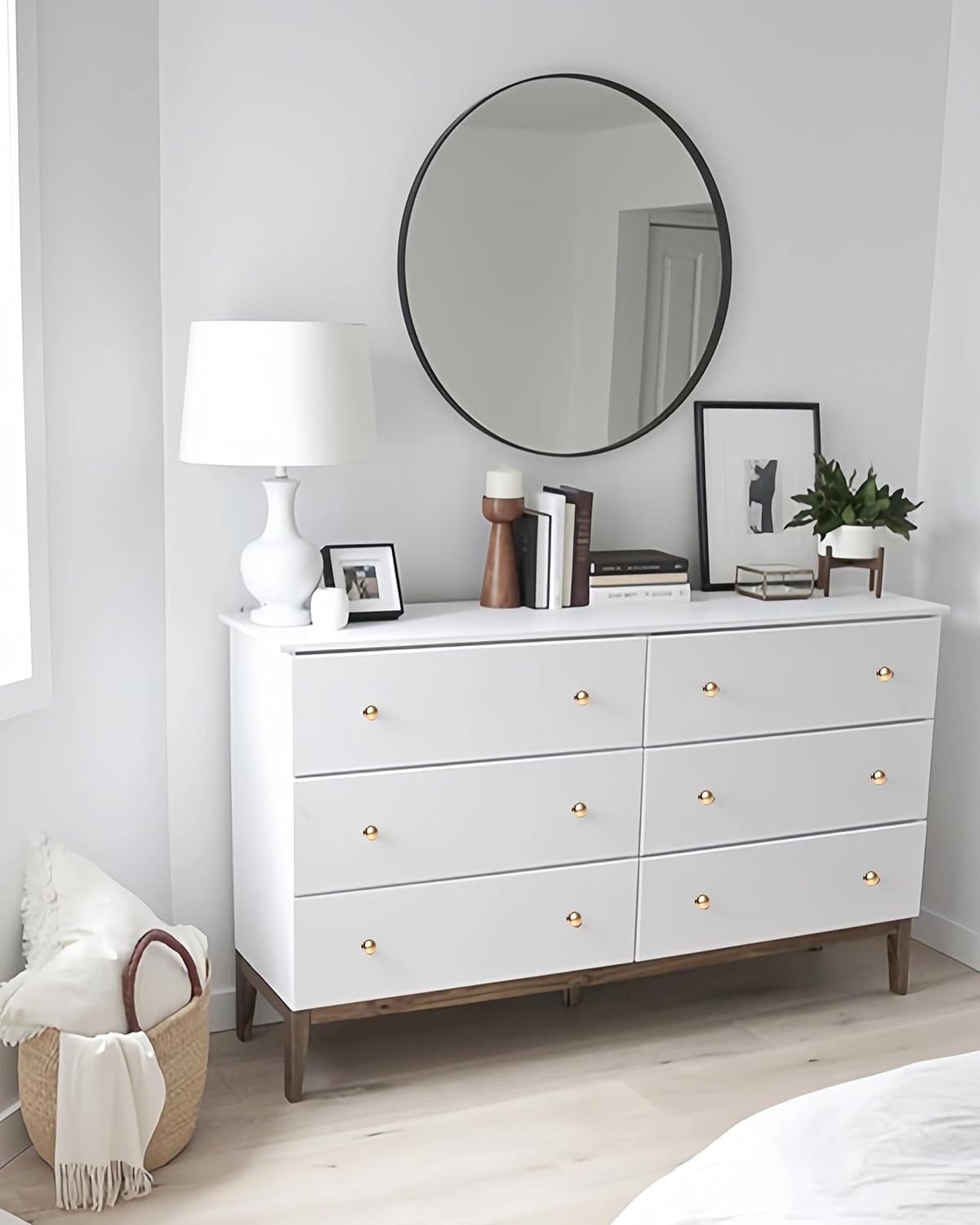 10 Pack Solid Cabinet Knobs,25MM Diameter Round Gold Dresser Drawer Knobs and Simple Decorative Kitchen Cabinet Knob (Gold)