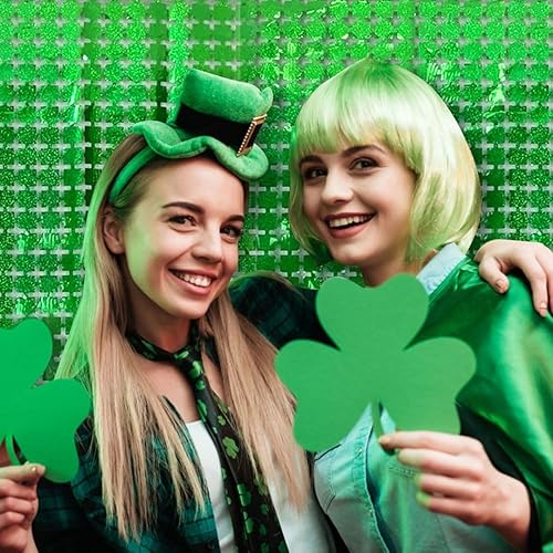 Vista 28 de Cortina cuadrada de oropel para fiesta, 5 cortinas de flecos de papel de aluminio con purpurina, decoración de fiesta, fondo negro para cabina