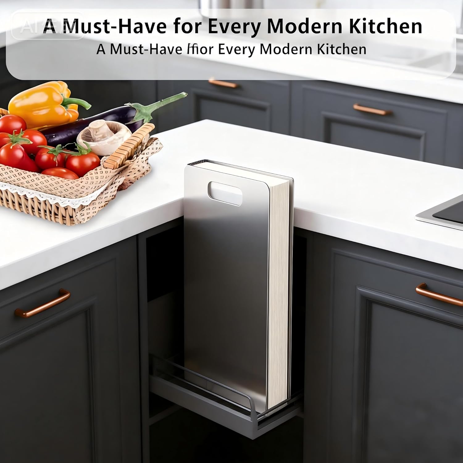 Dorm Room Kitchen Essentials 3-Piece Stainless Steel Cutting Boards, Space Saving & Easy Clean for Small Apartments