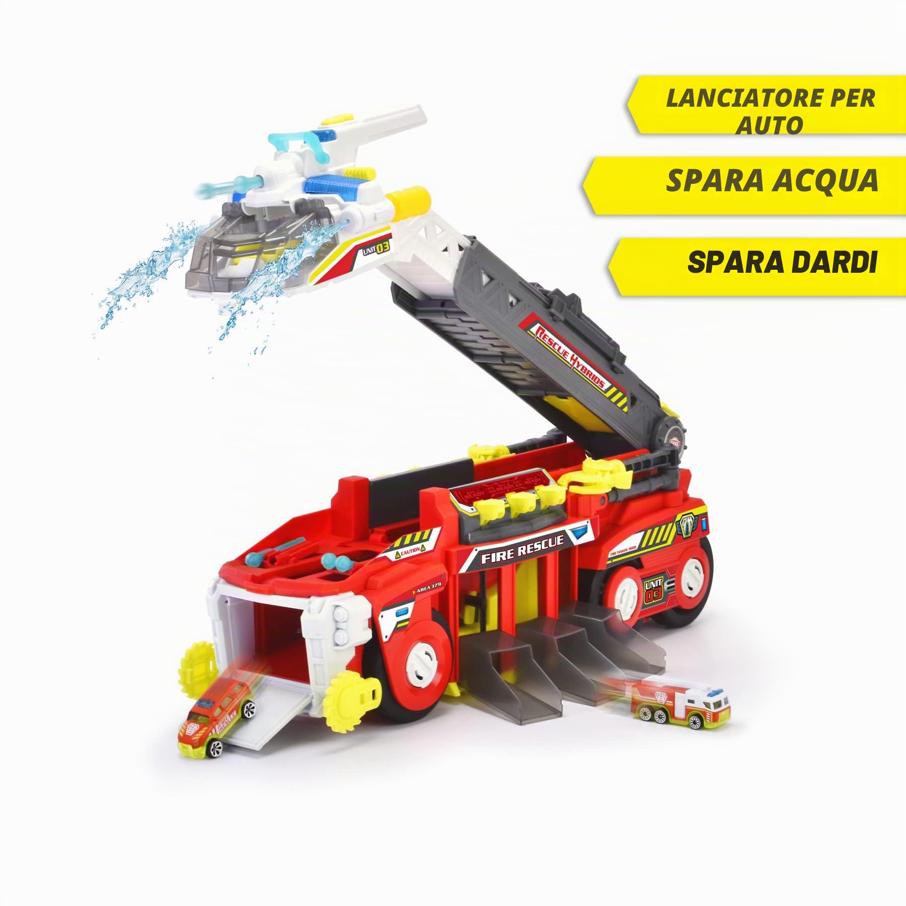 Dickie - veicolo Fire Tanker cm 55, 203799000, + 3 anni, con luci e suoni, funzione shooting