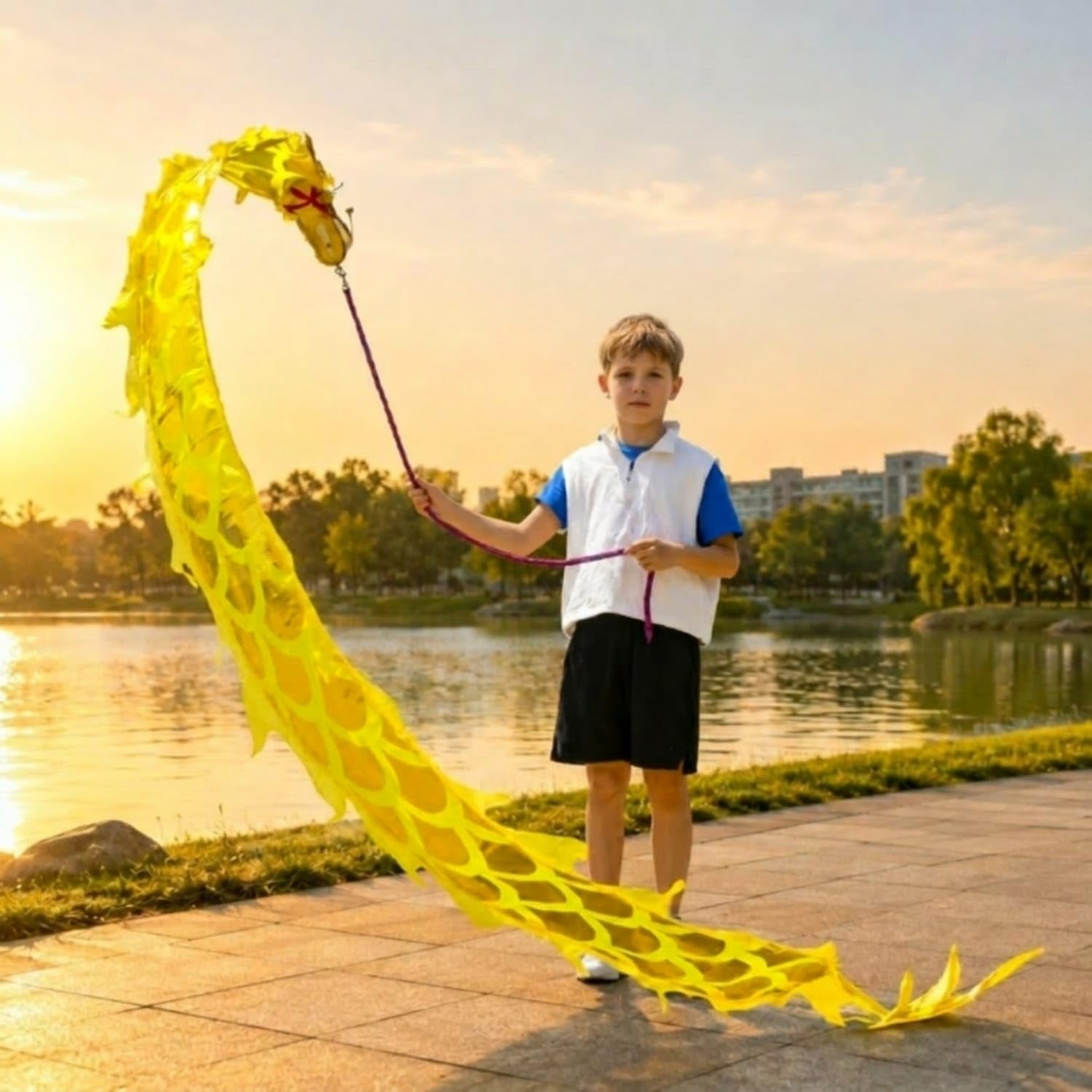 しんちゃん‼️DANCE WITH DRAGON ステンシルプリント SNAPPSY Hand-Held Dragon Dance Prop Scale Pattern Long Flexible