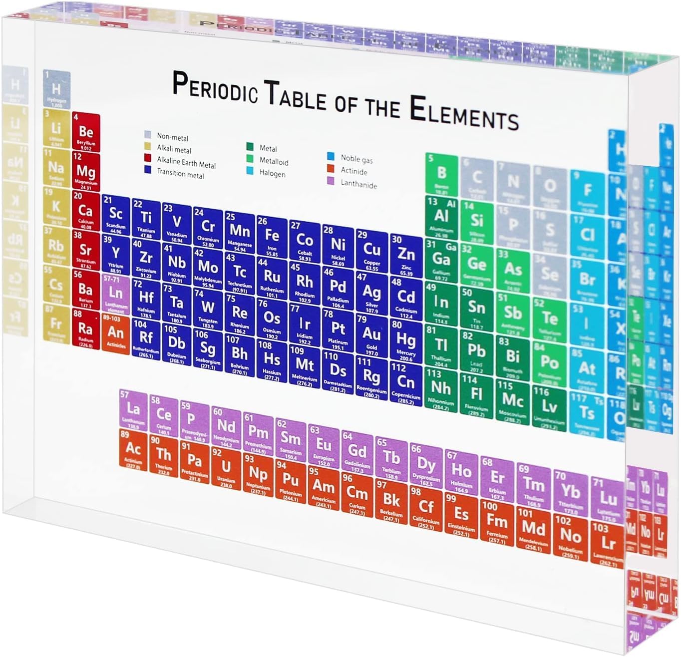 Tabla Periódica Con Elementos Reales - 83 Muestras En Acrílico, Expositor Educativo Y Decorativo