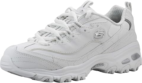 Skechers D'Lites Fresh Start Schnür-Sneaker für Damen mit Memoryschaum modischer Schuh Schwarz/Weiß EU