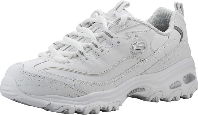 Skechers D'Lites Fresh Start Schnür-Sneaker für Damen mit Memoryschaum modischer Schuh Schwarz/Weiß EU