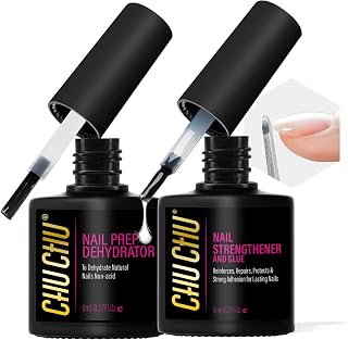 Nail Strengthener and Dehydrator Set: 15ml Clear Nail Repair Hardener Extra Strong and Growth - Acid-Free Formula - Professional Prep for Gel Polish & Acrylic Nails