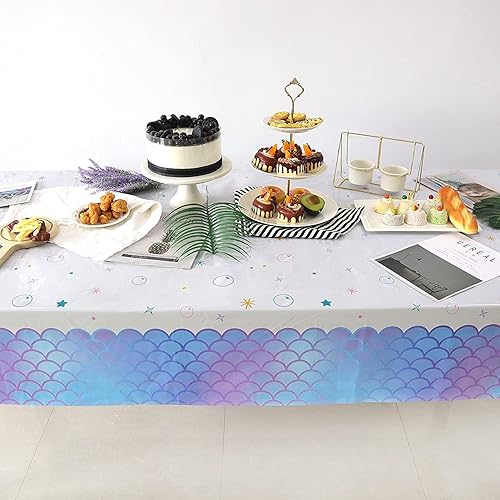 Miniatura 5 de 61 piezas de suministros de decoración de cumpleaños de sirena para tema oceánico, incluye 20 centros de mesa de fieltro, 40 envoltorios de cupcakes