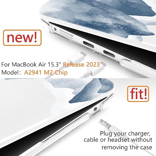 Miniatura 4 de Funda para MacBook Air de 15 pulgadas 2023 lanzada en 2023 A2941, carcasa rígida de plástico para MacBook Air de 15.3" M2, funda para laptop con