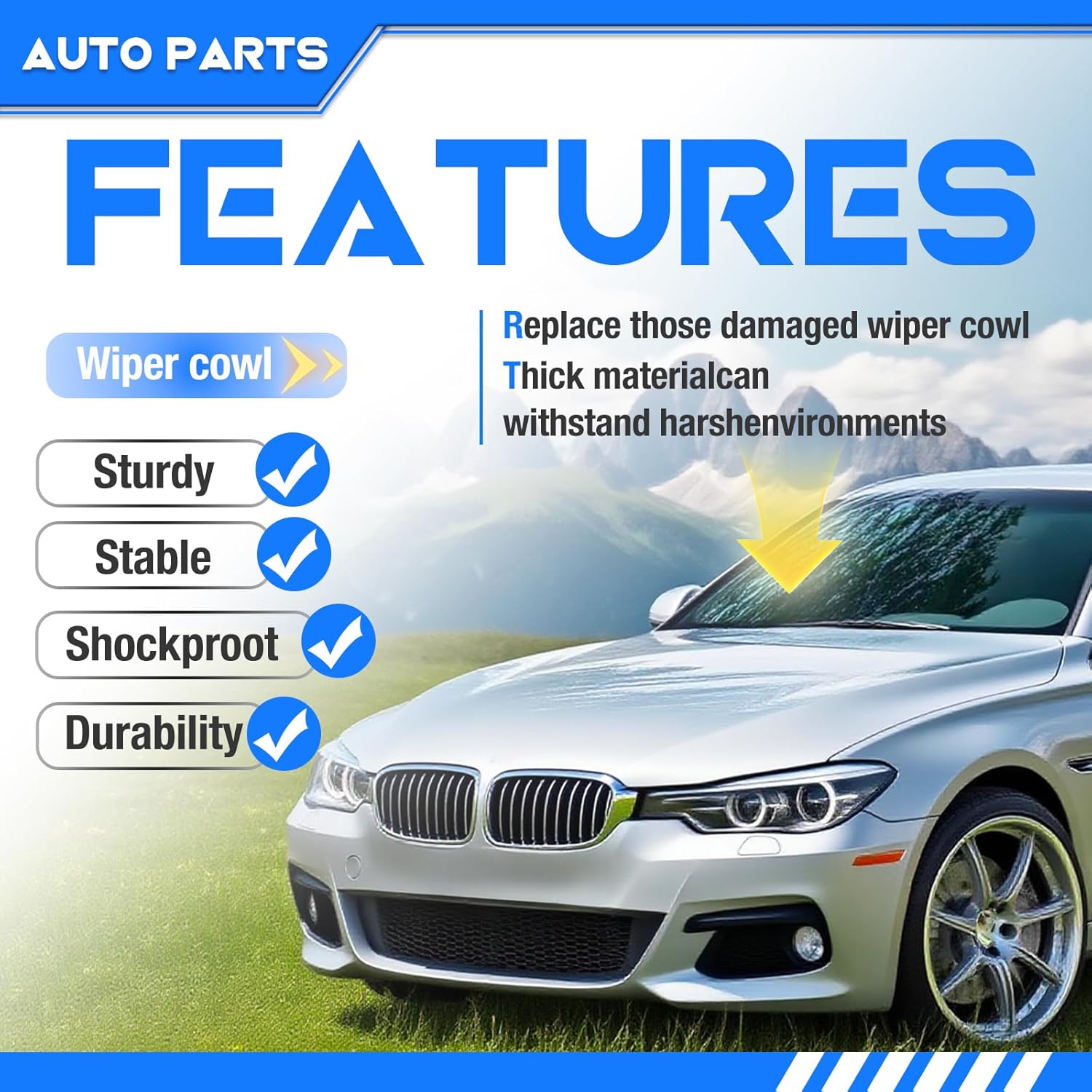 1 PCS Front Windshield Wiper Cowl Cover Panel Compatible with BMW 328i 2012-2016, 328i xDrive 2013-2016, 335i 2012-2015, M3 2015-2018, Replaces 51717258177