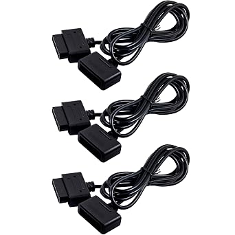 risingsaplings 3pcs SNES Controller Extension Cable Compatible with Retro-Bit SNES Super Nintendo Entertainment System Console Black,1.8M/5.9FT
