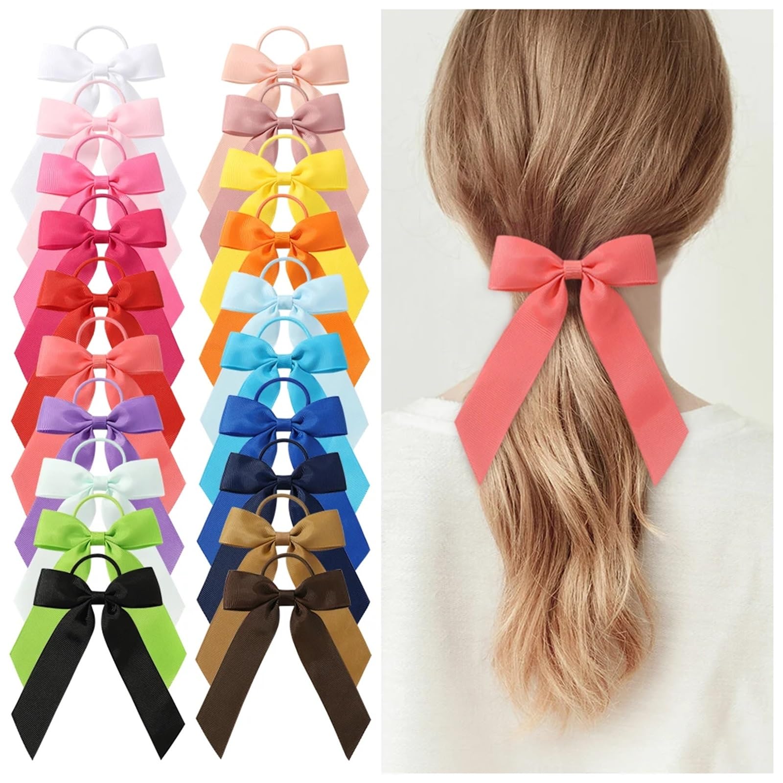 Elastici per capelli, 100 pezzi, nastro per capelli, alla moda (4336-9)