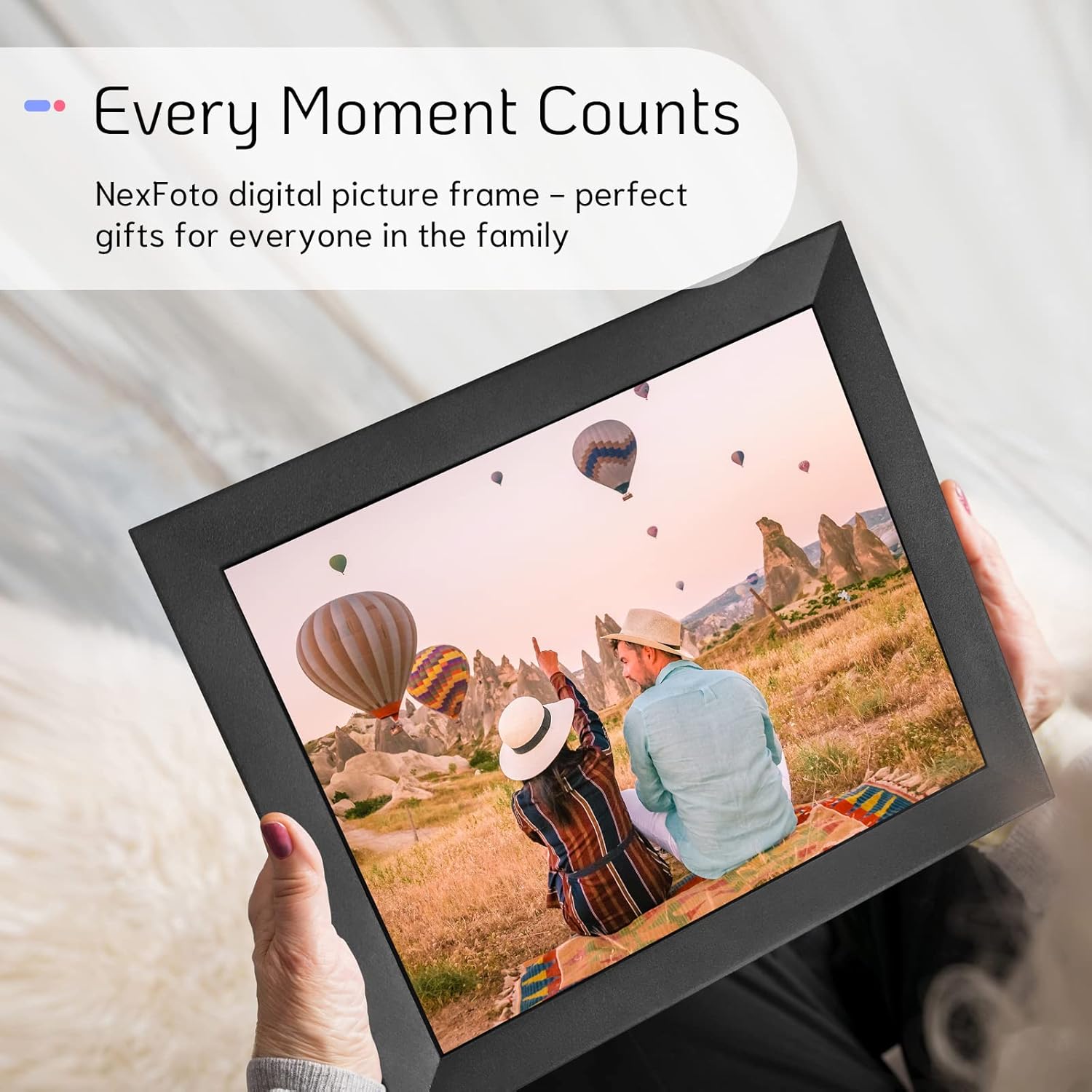 NexFoto Large 15 inch Digital Picture Frame 16GB, Wi-Fi Digital Photo Frame, Wall-Mountable, Instantly Share Photos Videos via App or Email, Gift for Grandparents : Electronics