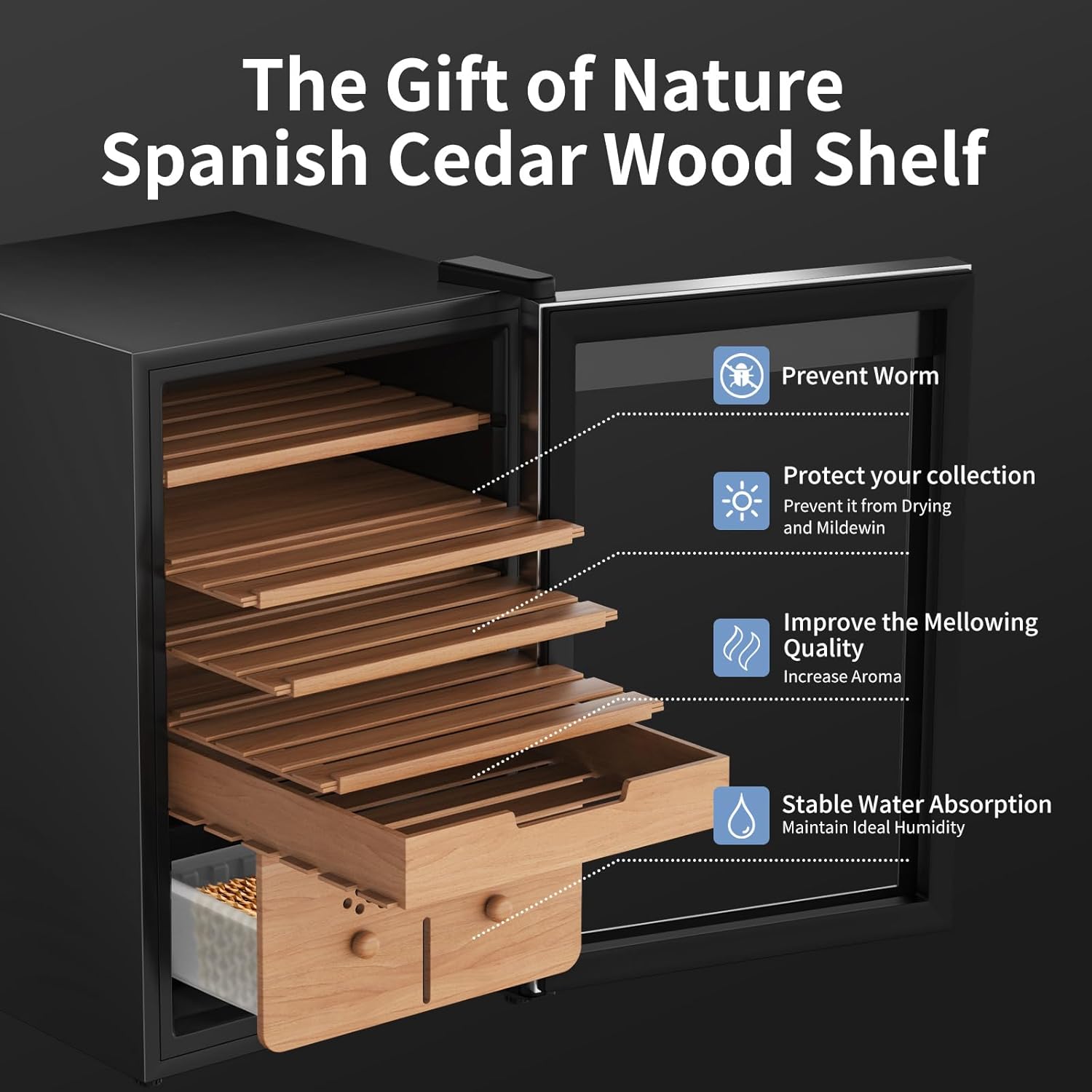 KingChii JCC-70 Spanish Cedar Wood Shelves