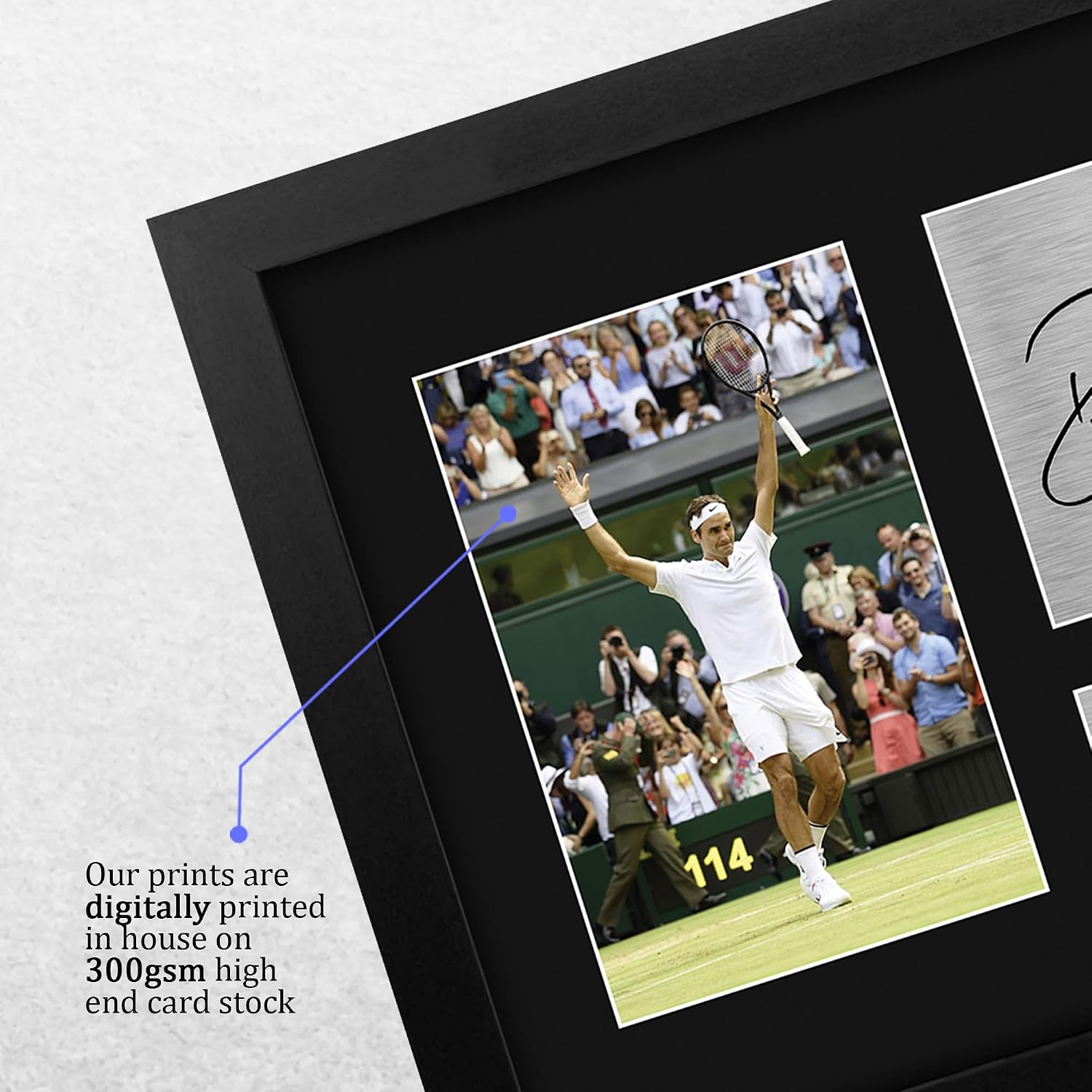 HWC Trading Roger Federer Framed Gift Signed Printed Autograph Tennis Print Photo Picture Display - US Letter Size image 4