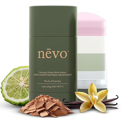Nevo Desodorante en barra multi aroma con capas | Desodorante sin aluminio para mujeres y hombres | Todo natural, orgánico, vegano, no tóxico |
