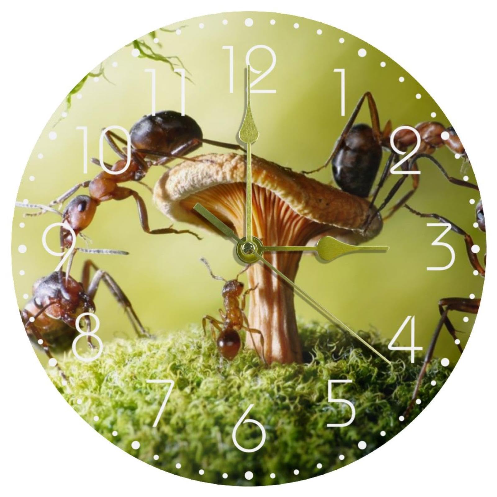 Horloge murale à piles design fourmi élégante pour sublimer votre salon moderne