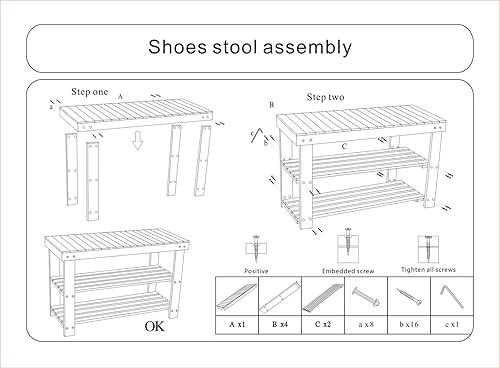 Miniatura 9 de Mecor Zapatero de bambú de 3 niveles con patrón de rayas, organizador de zapatos, estante de almacenamiento, ideal para entrada, pasillo, baño, sala
