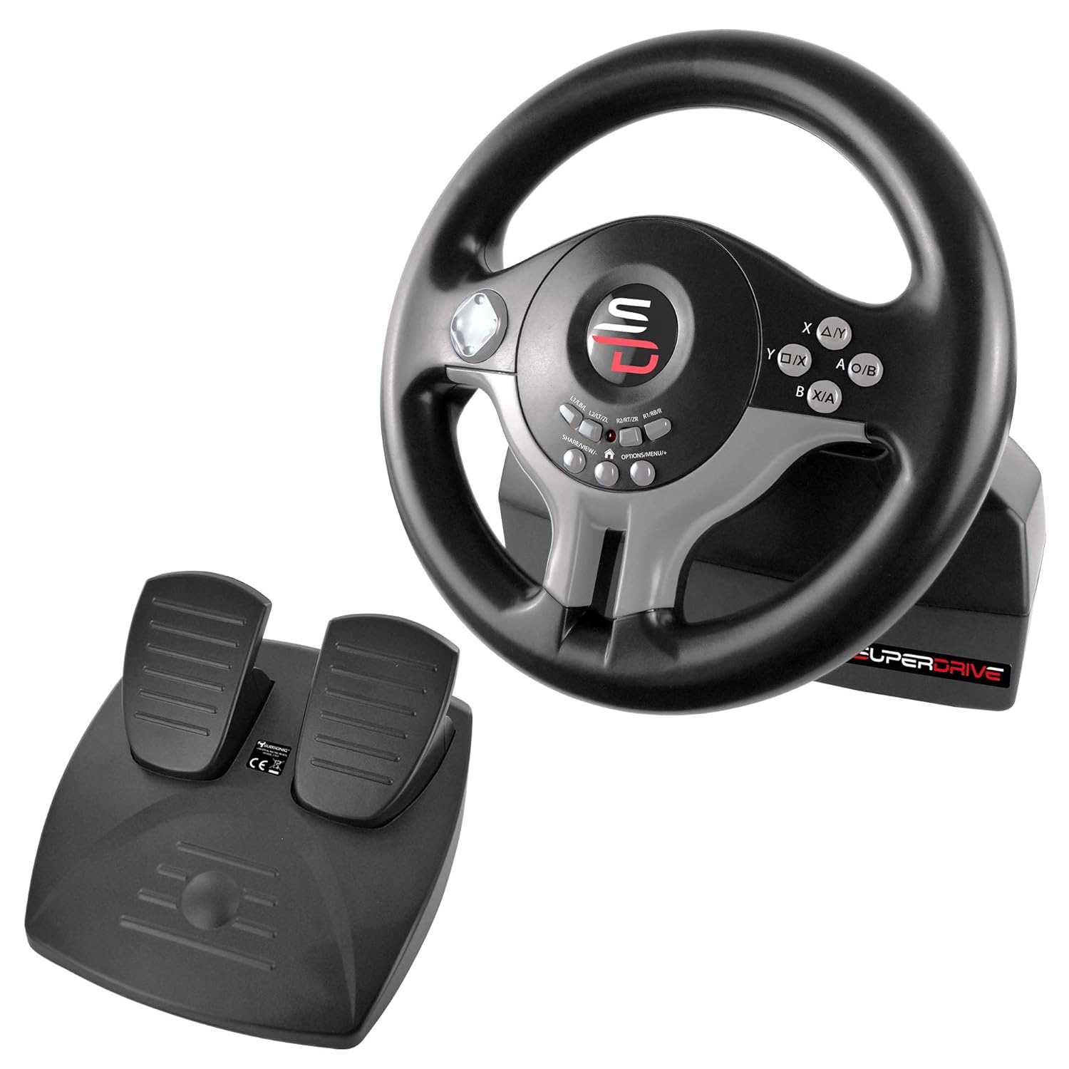 Superdrive - Racing Steering Wheel Driving Wheel SV200 with pedals and shift paddles for Nintendo Switch - PS4 - Xbox One - PC : Video Games
