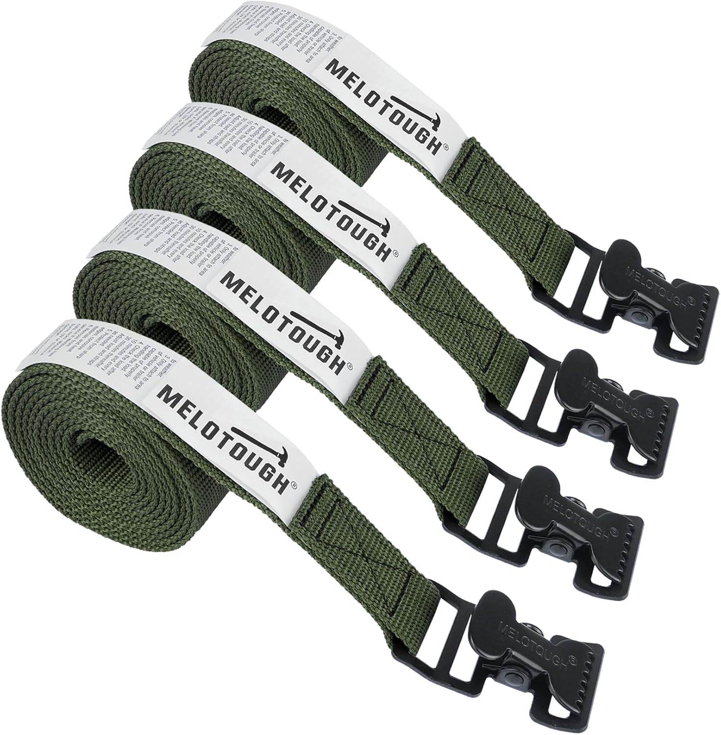 MELOTOUGH 4-Pack 6ft Camo Tree Stand Straps, Heavy Duty Ratchet & Utility Straps for Summit Treestand Accessories, Deer Hunting Safety, Stabilizer & Backpack Harness Replacement​