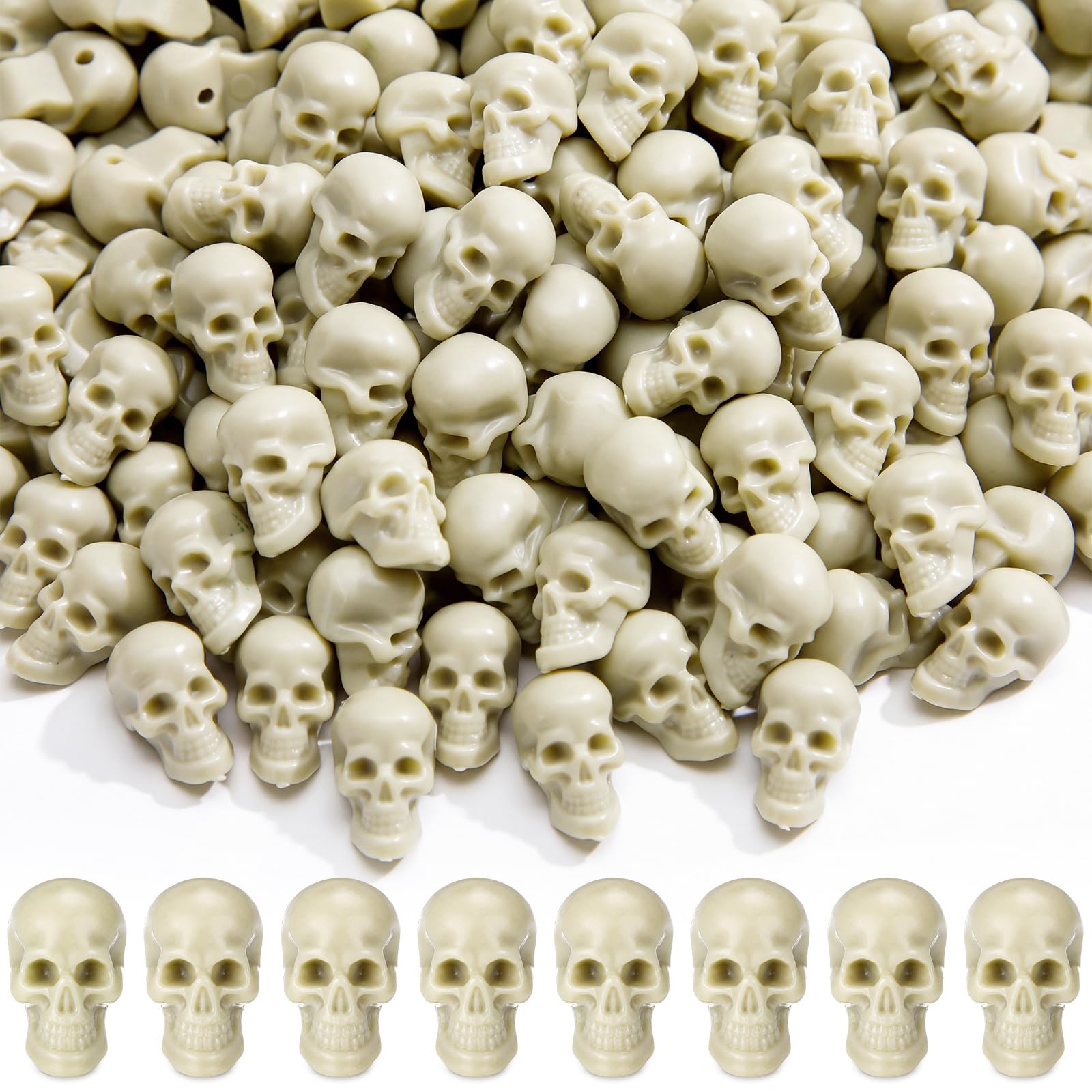 Yookeer 500 Pcs Halloween Mini Skull Head Decoration Skeleton Head Figurine