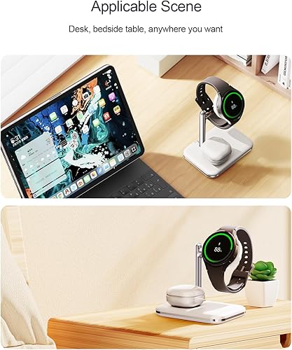Miniatura 3 de Soporte de carga 2 en 1 para Samsung Watch y auriculares, base de carga plegable compatible con Galaxy Watch 76 ClassicWatch 55 Pro5 Classic43Active