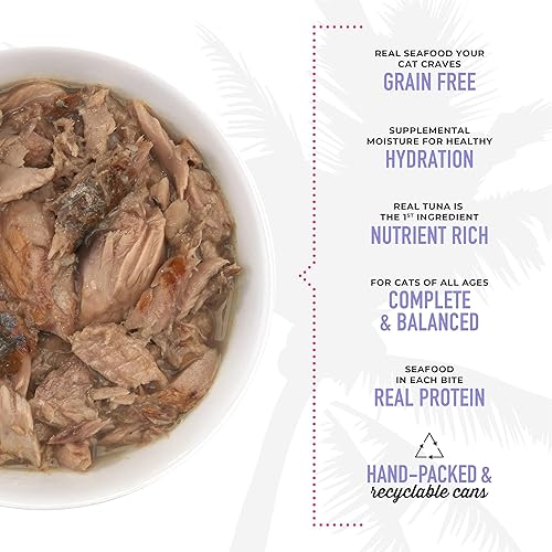 Miniatura 6 de Tiki Cat Luau - Comida húmeda sin granos, baja en carbohidratos, con aves de corral o peces en consomé para gatos adultos y gatitos.