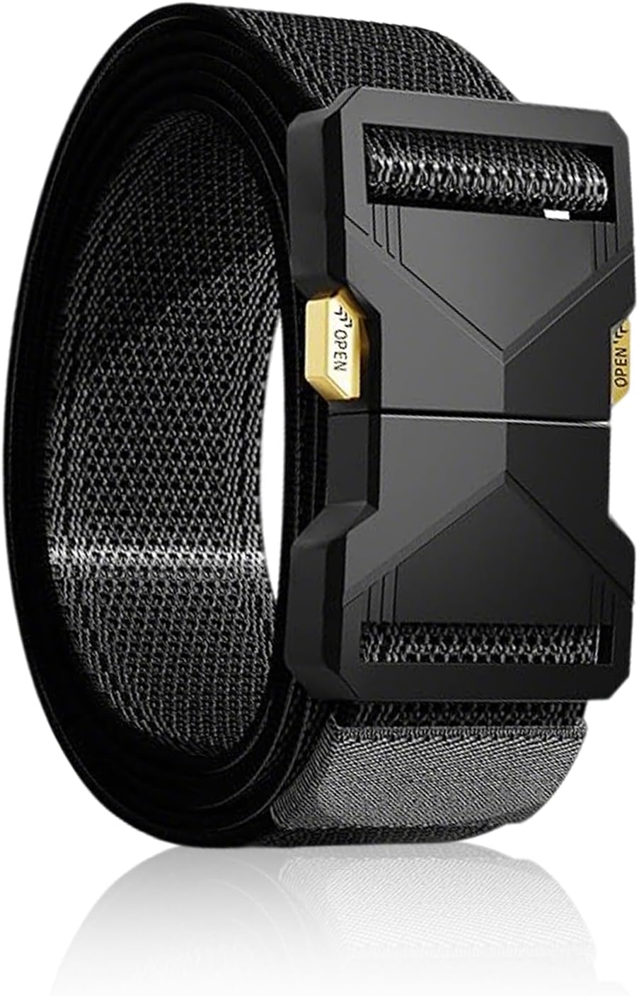 Stretch Tactical Belt for Men, 1.5" Elastic Nylon Web Ratchet Quick Release Belt, Military Rigger Work Hiking in Gift Box – Adjustable EDC Use