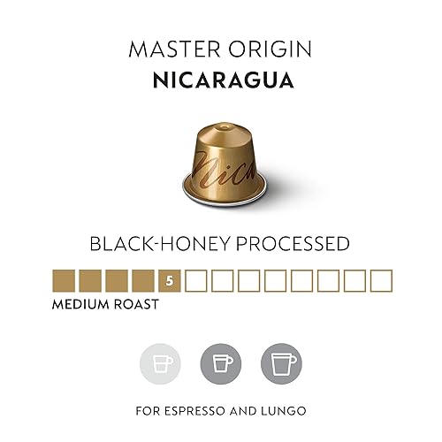 Miniatura 2 de Nespresso Cápsulas OriginalLine, Nicaragua Master Origin, café tostado medio, 50 cápsulas de café, prepara 1.35 onzas