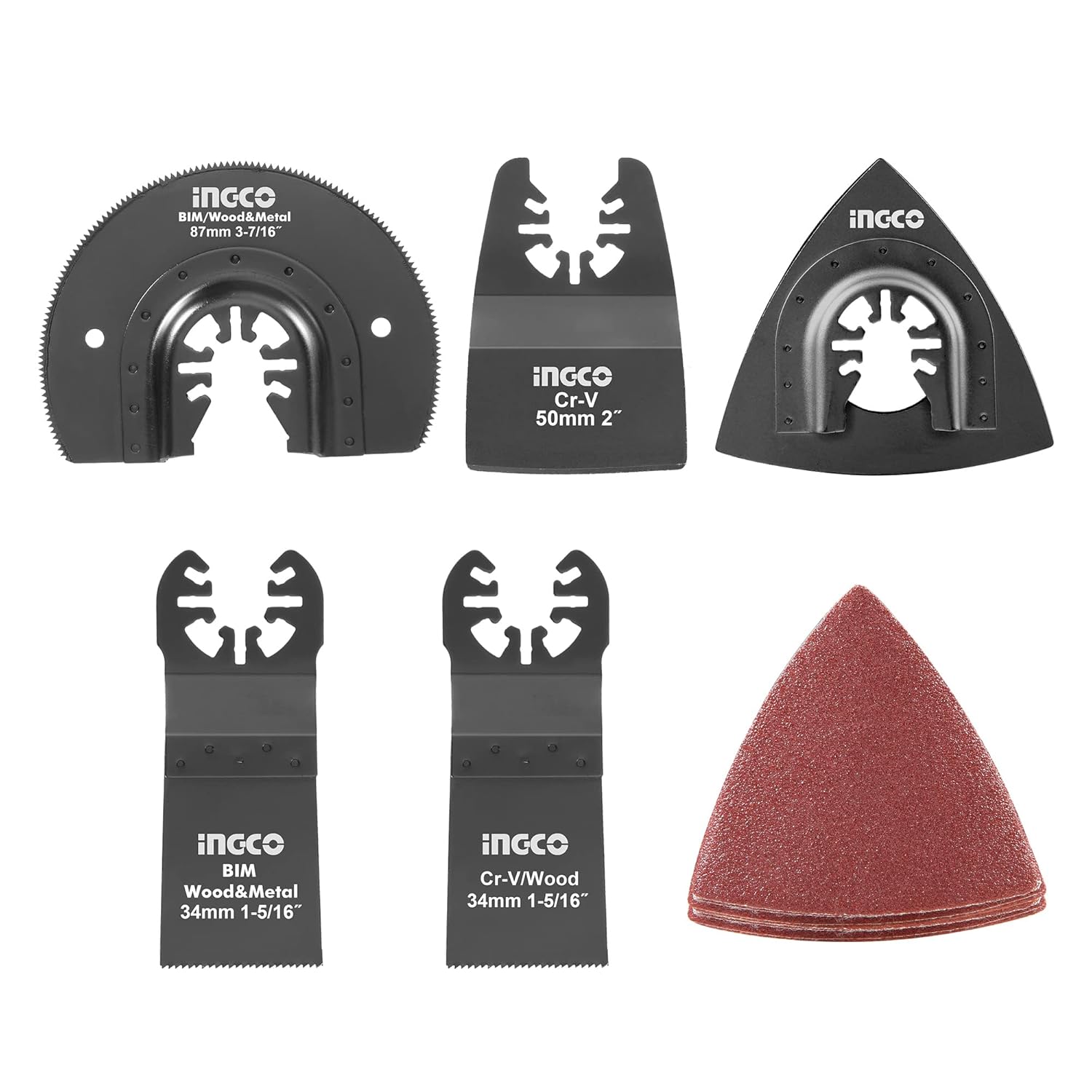 INGCO Multi Tool Blade Set, 15 pcs Oscillating Multitool Blades