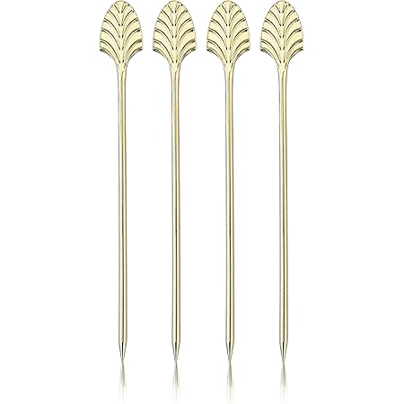 Viski Metal Cocktail Picks, Art Deco Gold