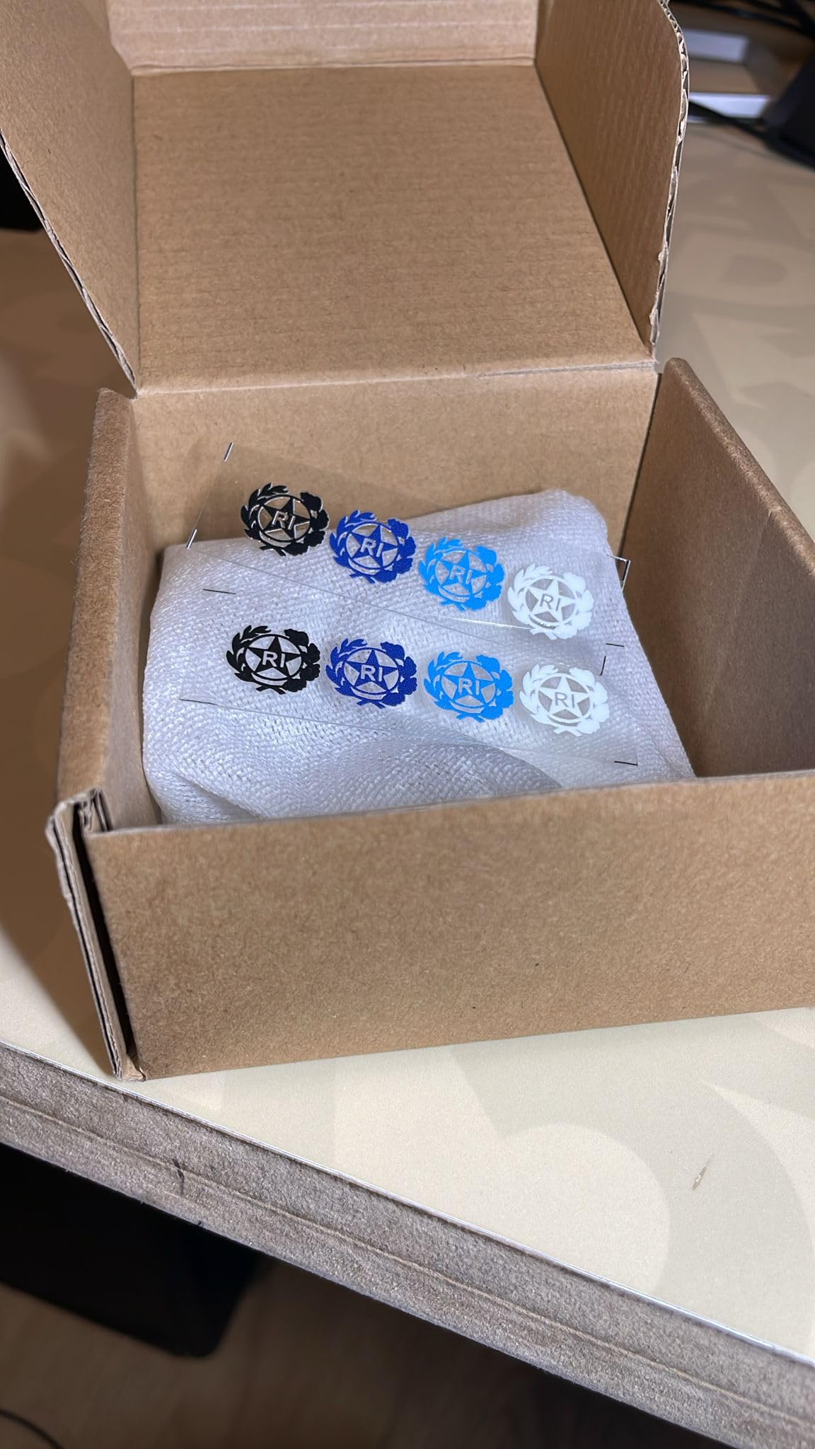 8 Pz Bollino Adesivo per Targa Auto e Moto con Stemma Logo RI in Vernice Adesiva Resistente e Impermeabile Facile da Applicare Ideale per Restauri (13x13 mm) 4 Colori (Bianco, Blu, Celeste, Nero)