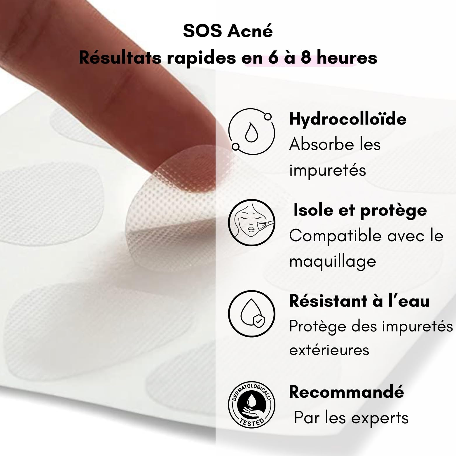 Patch Acne – Patchs hydrocolloïdes de nuit anti-acné – Sans cicatrices -Absorbe les impuretés du bouton en 6 à 8 heures pendant la nuit - boîte de 36 patchs by RAYANASH