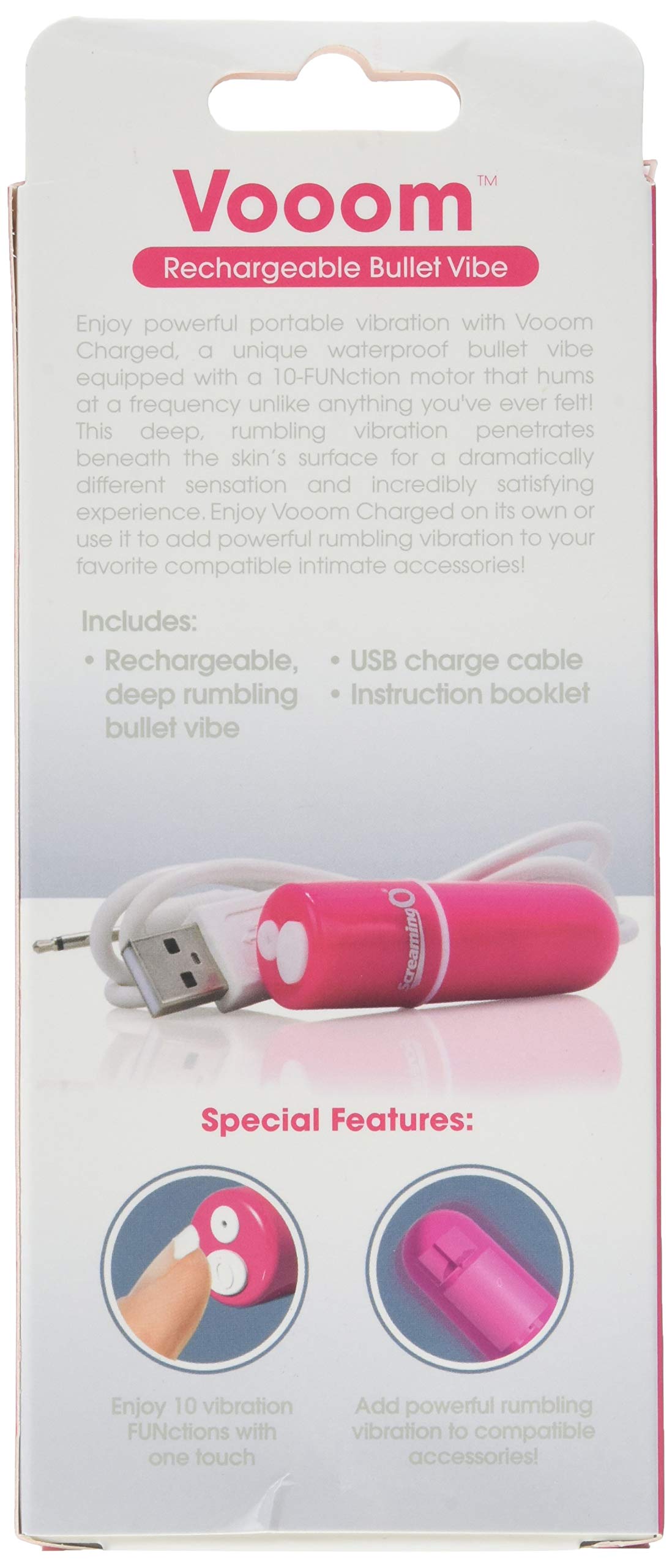 Amazon.com: Screaming O Charged Vooom Rechargeable Bullet Vibe, Pink,1  Count,SCVCHGBULPK : Health & Household