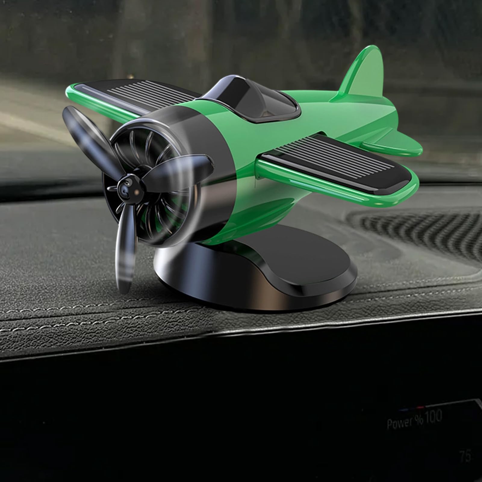 Generico Avion solaire pour voiture - Décoration tableau de bord de voiture | Modèle de course rotatif Décoration intérieure pour les collectionneurs et les passionnés