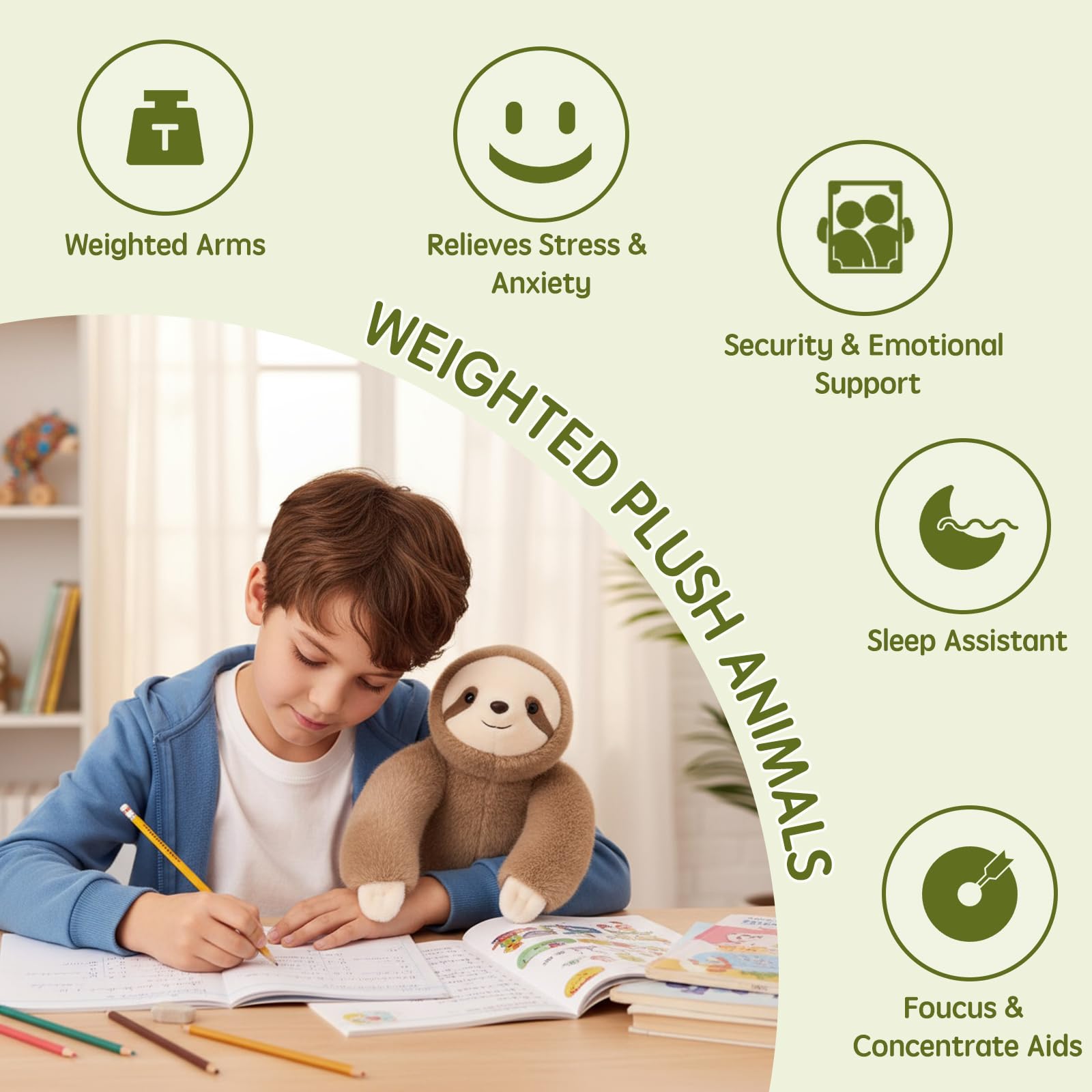 Kaelorae Weighted Plush Animals for Kids & Adults, Panda Teddy Bear Dinosaur Stuffed Toys - Image 3
