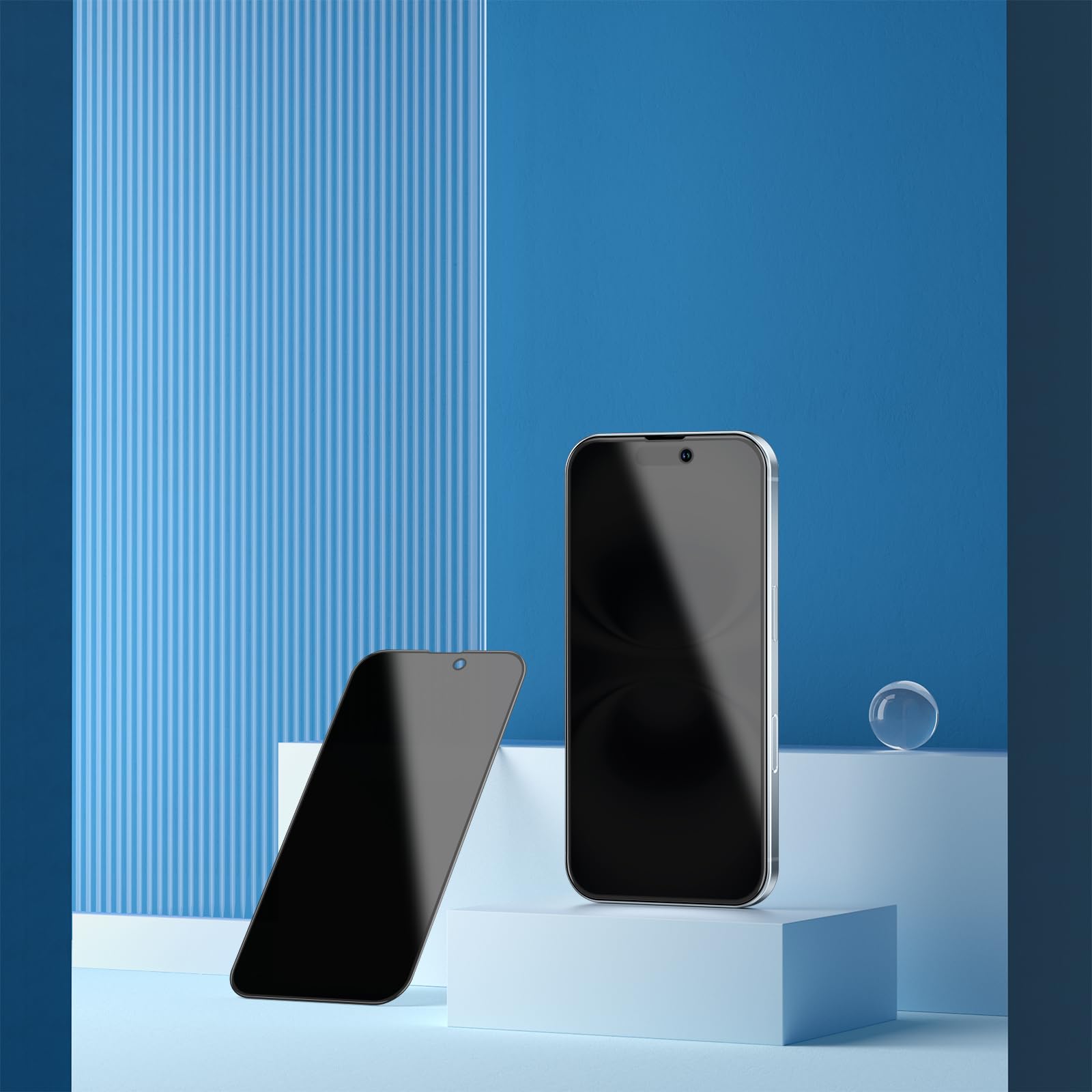 Kit de 3, Verre Trempé Anti-Espion pour iPhone 16, iPhone 15 (6,1 Pouces) Protection écran contre les Rayures - Angle de Confidentialité 28 Degrés Amélioré - Outil d'installation facile inclus (Noir)