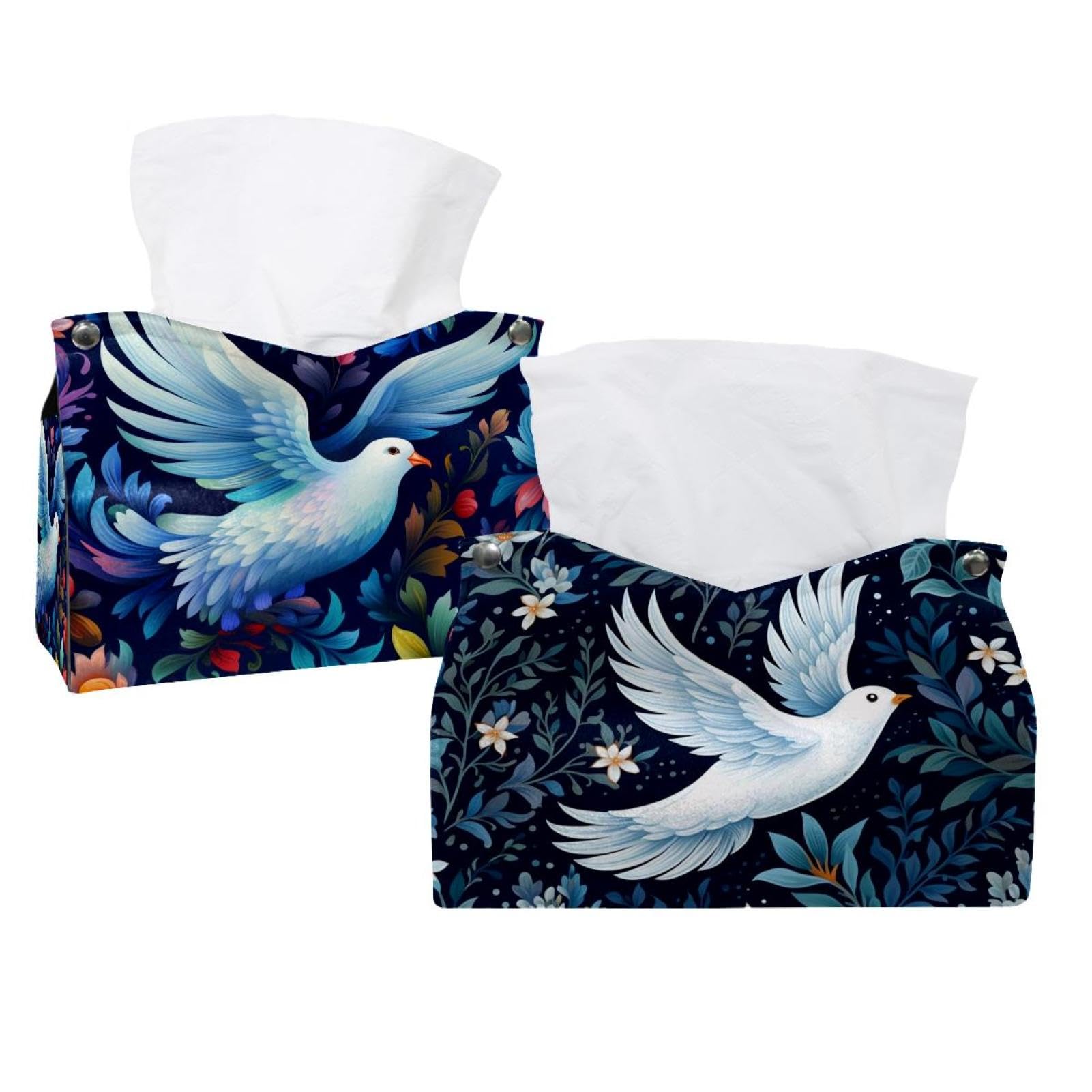 Housse de boîte à mouchoirs Peace Dove en lot de 2 crée une ambiance douce