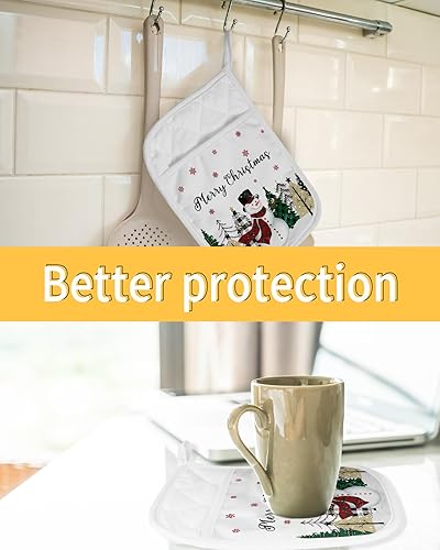 Miniatura 35 de Modern Abstract 2Pcs Pot Holders for Kitchen,Non Slip & Heat Insulation Terry Cloth Potholder Set with Pocket,Thick Hot Pad Oven Mitts Trivet