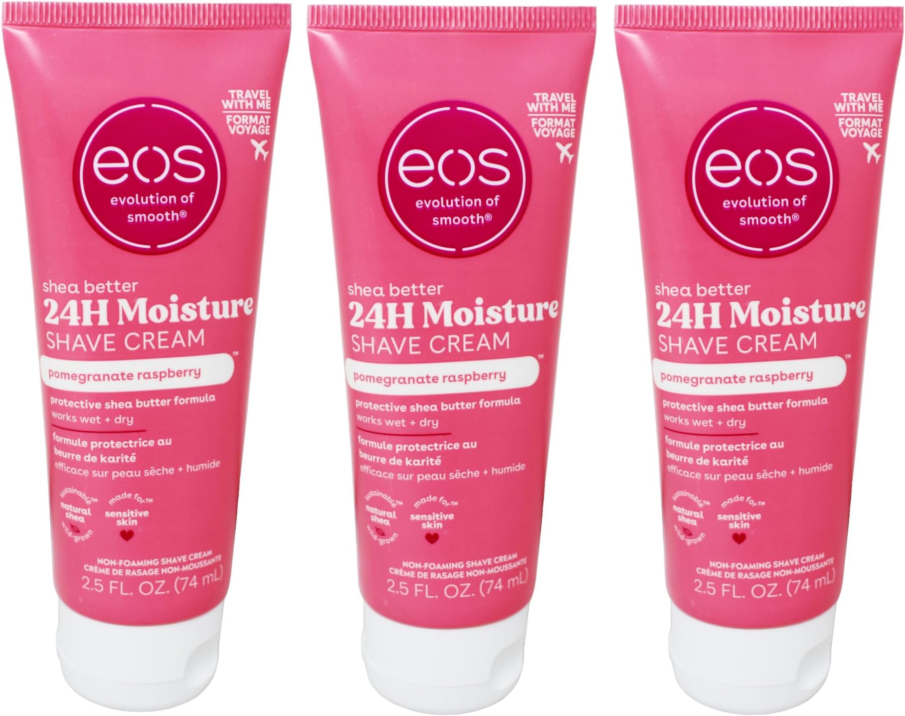 Amazon.com: eos Shave Cream Pomegranate Raspberry, 2.5 Ounces Each ...