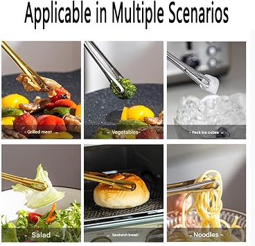 Stainless Steel Korean BBQ Grill Tongs,2026 New Korean and Japanese BBQ Stainless Steel Grill Tongs,With Non-slip Serrated Tips,For Home Outdoor Barbecue Steak Pancakes Salads (Sliver, L)