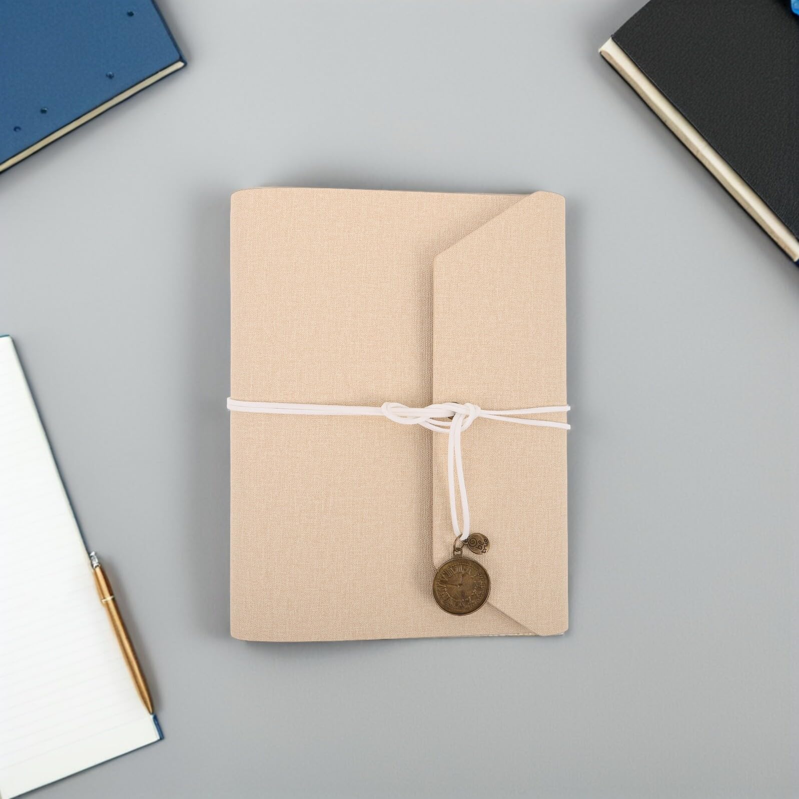 Gatuida Selbstgemacht Fotoalbum mit Pu Einband Umschlagseiten für Reisen und Erinnerungen Beige