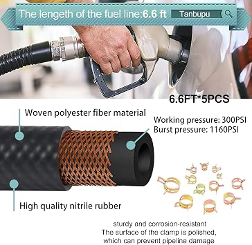 3.3Ft 5 Sizes+6.6Ft 5 Sizes fuel line