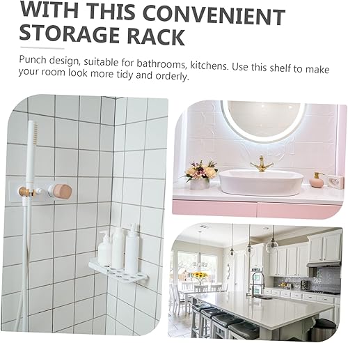 Miniatura 5 de 1 juego de trípode de cristal ducha ducha cocina estante almacenamiento ducha estante esquina baño accesorio baño esquina baño organizador bañera