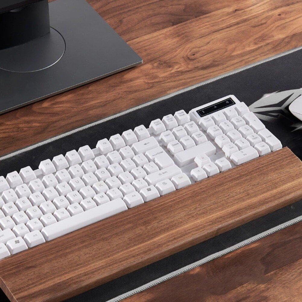 Polssteun Toetsenbordpalmsteun Houten toetsenbordpalmsteun, comfortabele toetsenbordpolssteun for computer, laptop, thuis en op kantoor Polskussen(B, 44cm