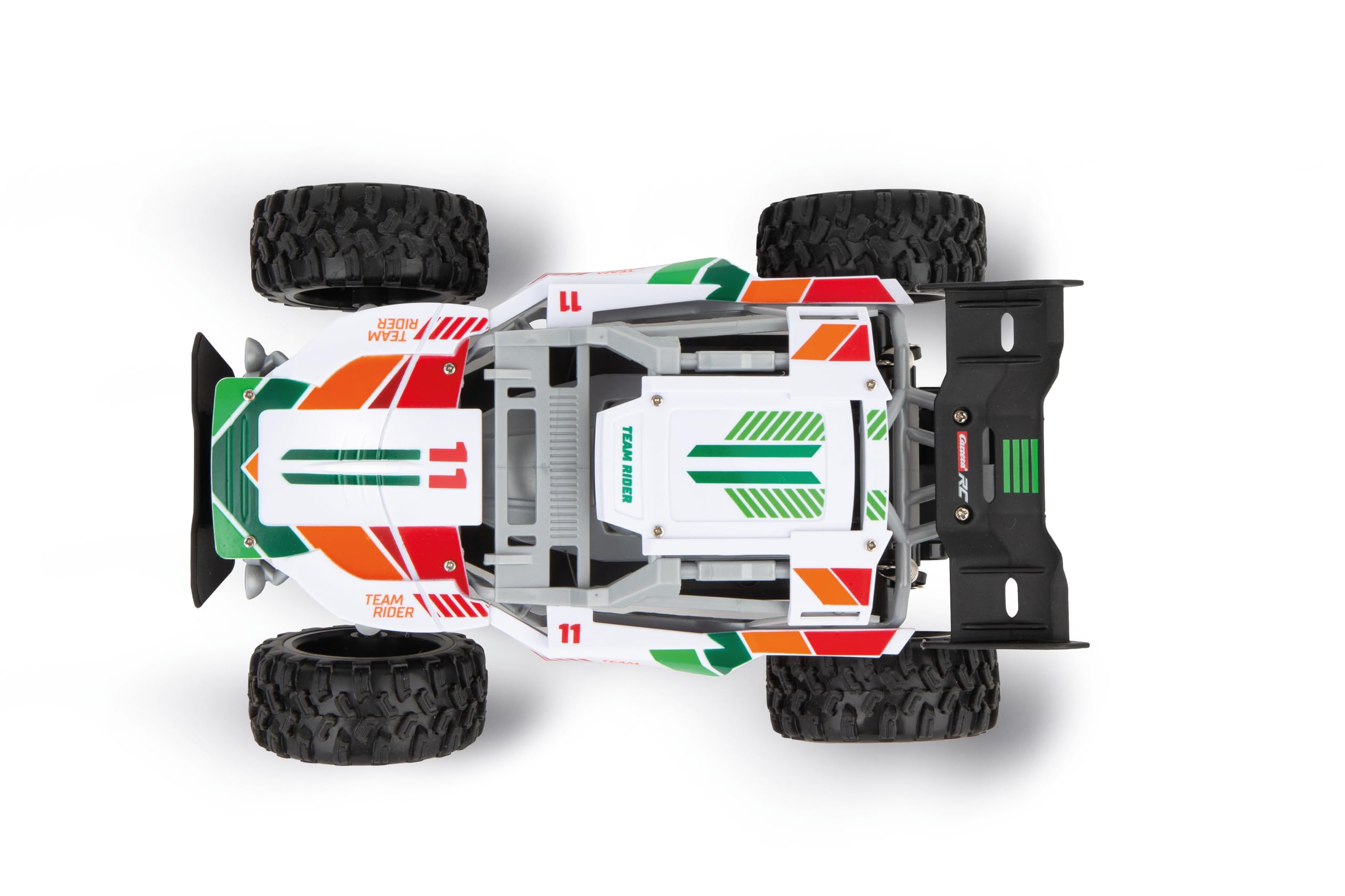 Carrera RC I 2,4 GHz Team Rider I RC Buggy z pełną funkcją jazdy i kierowania, pełne zawieszenie, opony pneumatyczne, zabawa w pomieszczeniach i na zewnątrz, odpowiedni dla dzieci od 6 lat