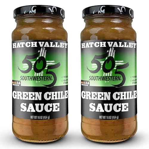 Salsa verde de Chile de Hatch Valley - 2 16 oz 505 Southwestern - con recetas por Beying Malleyteen