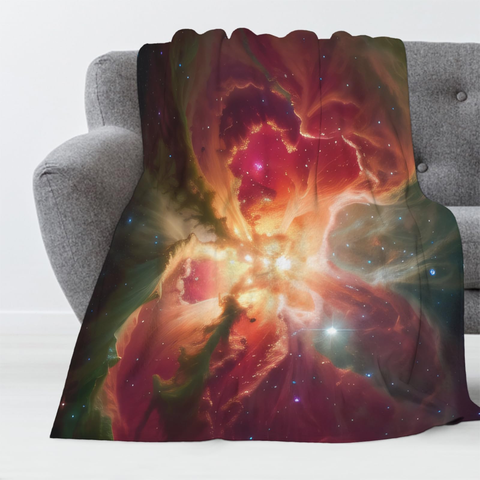 Manta de Franela Galaxia 180x200 cm Manta de Franela de Microfibra Estrellado Manta de Felpa Suave para Sofá Cama Manta Polar Invierno Gruesa y Esponjosa Caliente